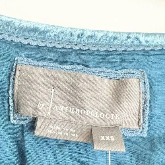Anthropologie The Somerset Mini Dress: Velvet Edition in Blue Size XXS NWT - Picture 6 of 16